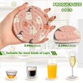 thumbnail image 2 of Yayeee 6 PCS Drink Coasters with Holder Set Woven Absorbent Round Tabletop Hot Pad, Pink Cartoon Halloween, 2 of 7