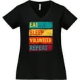thumbnail image 3 of Inktastic Volunteering Eat Sleep Volunteer Repeat Women's Plus Size V-Neck T-Shirt, 3 of 5