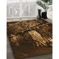 thumbnail image 3 of Ahgly Company Machine Washable Indoor Round Transitional Black Brown Area Rugs, 6' Round, 3 of 7