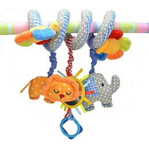 Qt-Multi-Function Music Rattle Paper Baby Device Baby Bed Hanging Pendant Blue Elephant Cushion Toy Doll Hugging Sleeping Plush Pillow for Home Decor, 11.82 inch