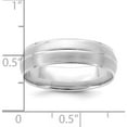 thumbnail image 3 of 14K White Gold Standard Comfort Fit Brush Satin Fancy Band (Size 13.5) Made In United States wb117s-13.5, 3 of 5