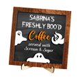 thumbnail image 1 of Letrero de escritorio de Halloween, letrero de madera para café, placa artística decorativa de fantasma para mesa Estilo B, 1 of 9