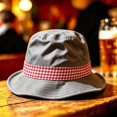 thumbnail image 2 of XIAOCHA Mens Ginghamâ Bucket Hat Solid Fisherman Hat Outdoor Headwear,Red, 2 of 4