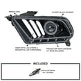 thumbnail image 4 of Spec-D Tuning Black Smoke Projector Headlights Hi-Tech Look Sequential LED Compatible with 2010-2014 Ford Mustang, Left + Right Pair Headlamps Assembly, 4 of 8