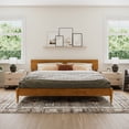 thumbnail image 2 of Aria King Solid Wood Modern Low Profile Platform Bed in Light Toffee, 2 of 14