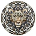 thumbnail image 3 of Ryvnso Leopard with Boho Pattern Round Plate Mats Dining Table Placemat Set of 4 for Holiday Decoration, 3 of 7
