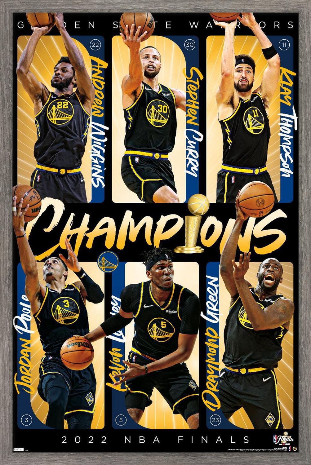 NBA Golden State Warriors - 2022 NBA Finals Champions Wall Poster, 22.375" x 34" Framed