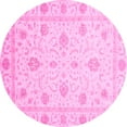 thumbnail image 1 of Ahgly Company Indoor Round Oriental Pink Modern Area Rugs, 7' Round, 1 of 4