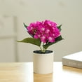 thumbnail image 3 of Simulation hydrangea bonsai silk flower simulation green plant indoor decoration artificial plant potted plant - Fuchsia, 3 of 5