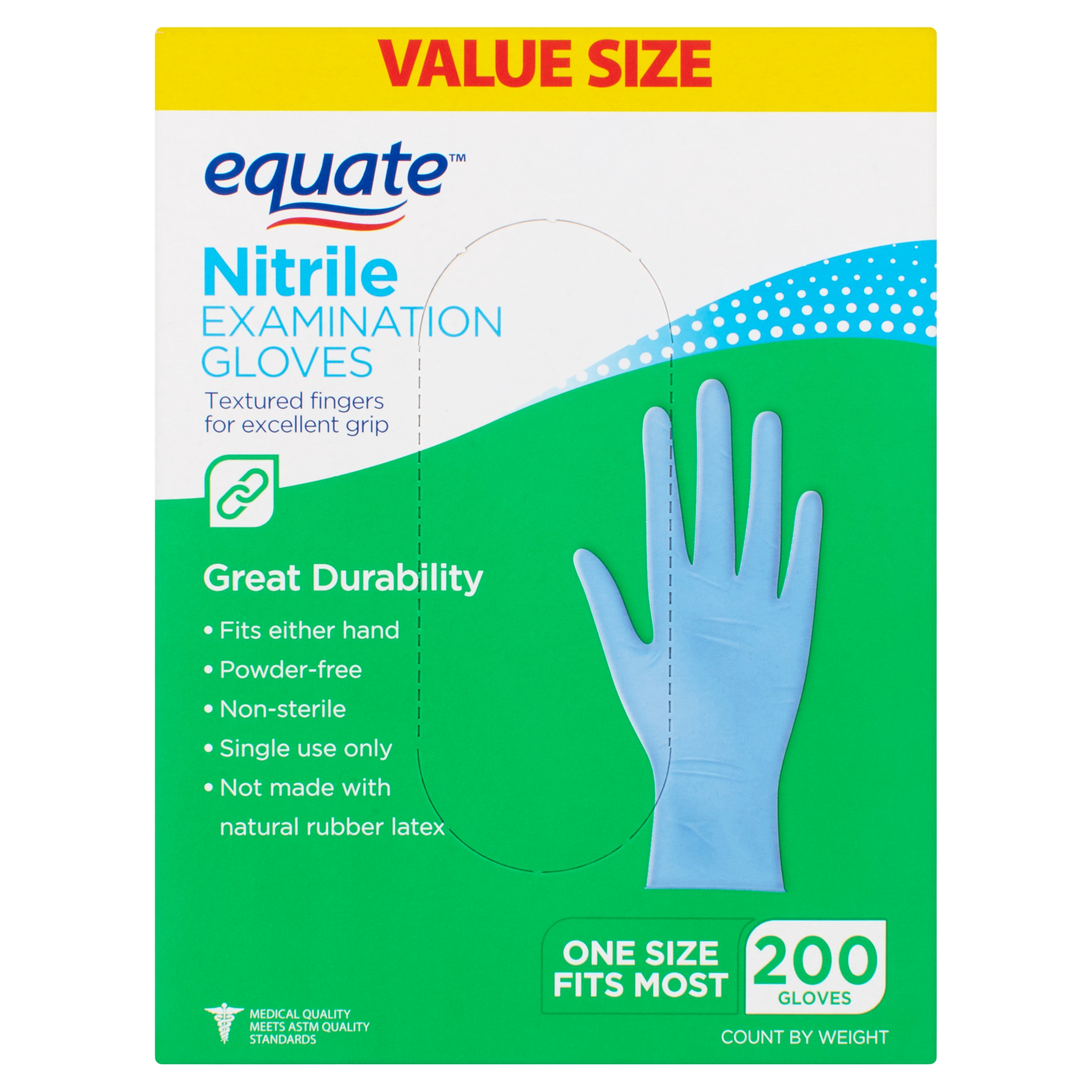 Equate Nitrile Examination Gloves Value Size, 200 count - image 3 of 10