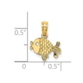 thumbnail image 3 of FB Jewels 14K Yellow Gold Playful Fish Flat and Engraved Pendant, 3 of 4