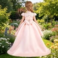 thumbnail image 5 of Bobifish Toddler Girls Dress Elegant Satin Embroidered 3D Flower Train Dress Party Evening Formal Occasions Children Girls Dresss, 5 of 8
