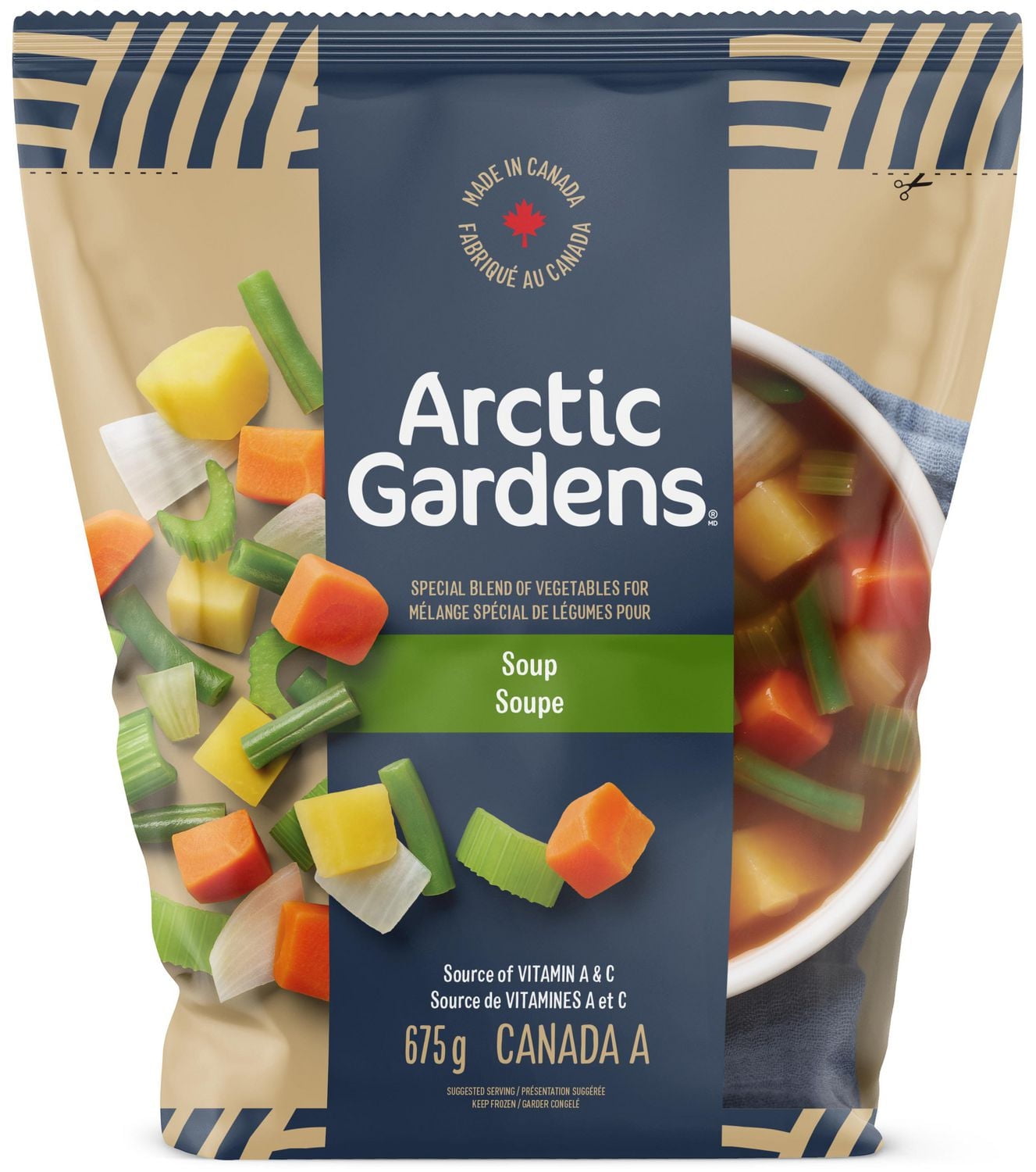Arctic Gardens Soup Mix, Blend of vegetables for Soup - 675g