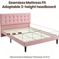 thumbnail image 4 of Zerduos Twin Size Bed Frame with Adjustable pholstered Platform Bed Frame, Easy Assembly, No Box Spring Needed, Pink, 4 of 8