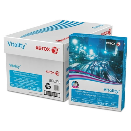Recycled Glossy Paper - Vitality 30% Recycled Multipurpose Paper, 92 Bright, 20lb, 8.5 x 11, White, 500/Ream