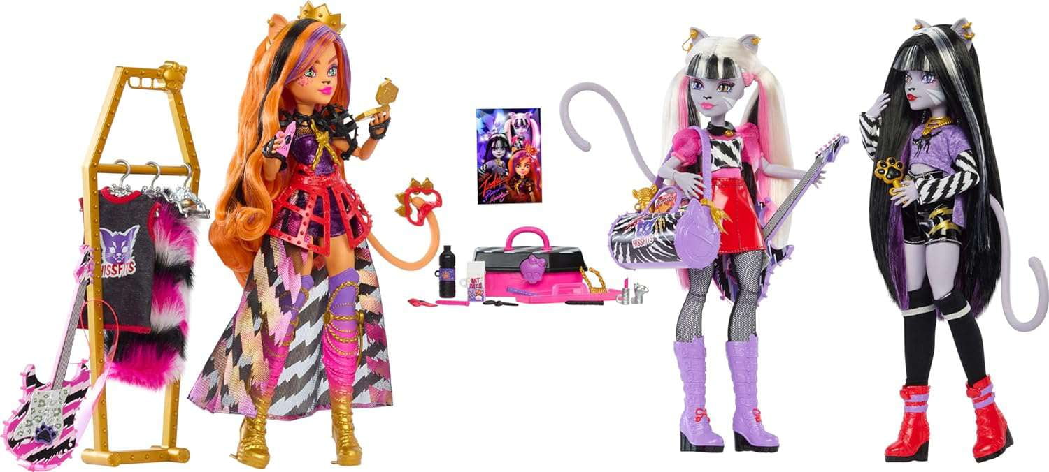Monster High The Hissfits Purrsephone, Meowlody & Toralei Doll 3-Pack