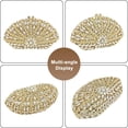 thumbnail image 2 of Womens Flowers Sparkly Rhinestone Evening Clutch Bag Bridal Wedding Purse for Party Prom Handbag, 2 of 7