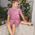 thumbnail image 4 of Balery Pink Glitter Conjunto de Pijama Infantil de Manga Corta con Estampado – Ropa de Dormir de Algodón Suave-3X-Large, 4 of 6