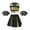 Black, variant on Alvivi Youth Schoolgirls Cheerleading Dance Costume Cheer Leader Uniform Crop Top with Skirt Pom Poms Purple 12