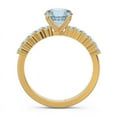thumbnail image 4 of Diamond-Capitals 2.25 Carat Round Shape Aquamarine Gemstone Luxurious Bridal Ring for Ladies Solid 18K Yellow Gold Size 9.5, 4 of 7