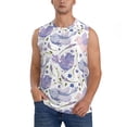 thumbnail image 3 of Uemuo Lavender Flowers Pattern Men's Sleeveless T-Shirt,Muscle Athletic Tank Top, Moisture-wicking Quick-dry Breathable Classic Tee Top for Gym Run Outdoor Sports-3X-Large, 3 of 8