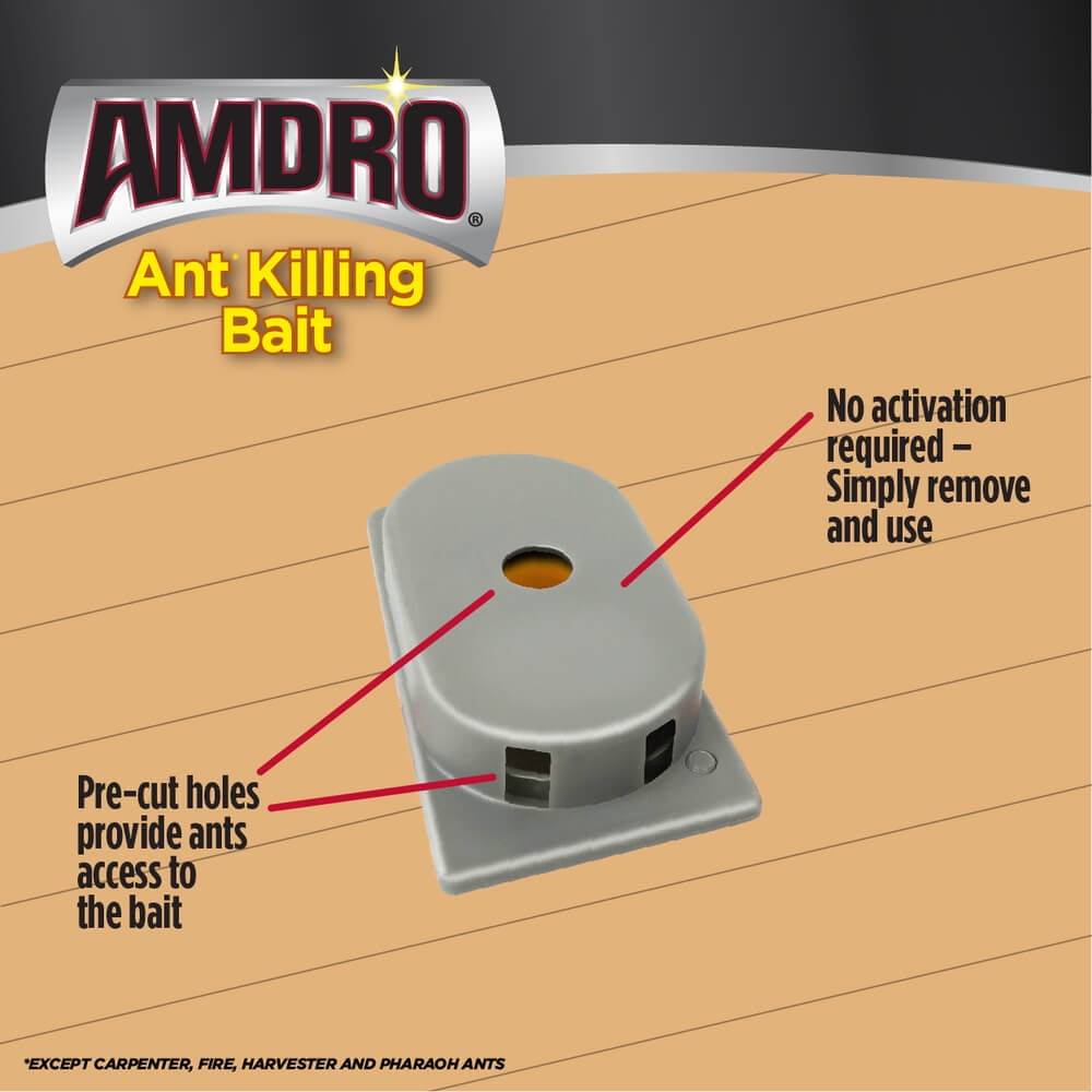 Amdro Ant Killing Indoor Bait Stations 4 Pack 8 Count Bundle