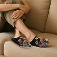 thumbnail image 4 of POLERO Frog Mushroom Print Winter House Slippers for Women Men, Lightweight Fabric Casual Cotton House Shoes, Non-Slip Closed Toe Home Shoes, Indoor and Outdoor, Size 6-7, 4 of 7