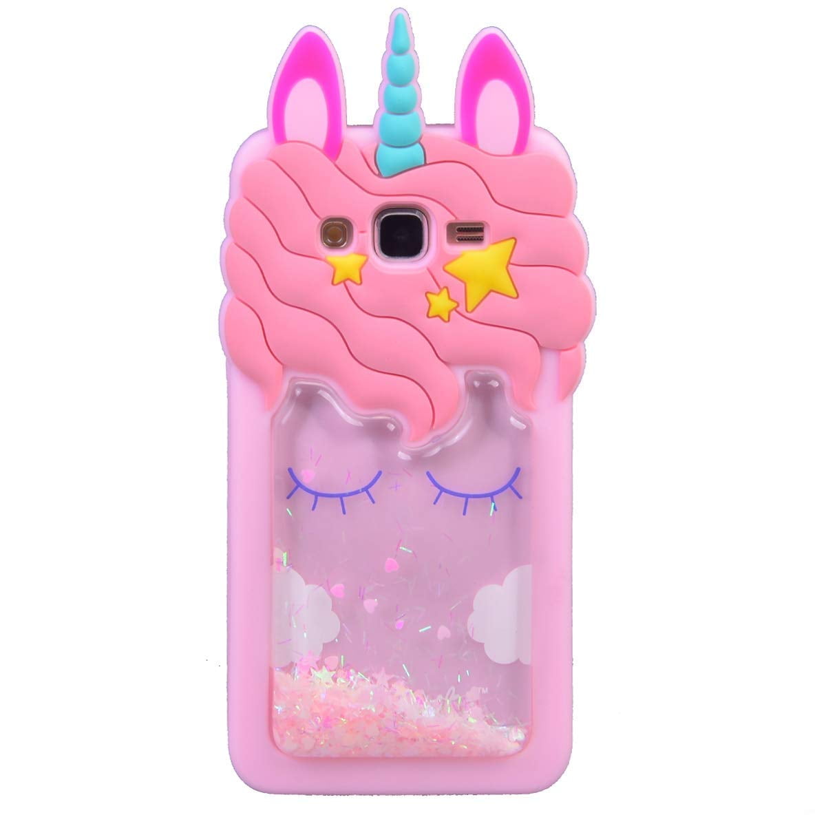 Ifunny Cute 3d Cartoon Animal Quicksand Unicorn Cover Bling Stars Shockproof And Protective Soft Phone Case For Samsung Galax Walmart Com Walmart Com