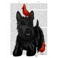 thumbnail image 2 of Fab Funky 12x14 Gold Ornate Wood Framed with Double Matting Museum Art Print Titled - Scottish Terrier and Birds, 2 of 4