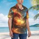 thumbnail image 3 of Fotbe Red And Blue Fire Dragon B Camisa Hawaiana para Hombre Unisex – Camisa Casual de Verano con Botones de Manga Corta de Algodón y Lino,Large, 3 of 7