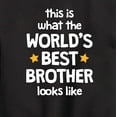 thumbnail image 3 of Instant Message - Worlds Best Brother - Toddler & Youth Crewneck Fleece Sweatshirt, 3 of 6