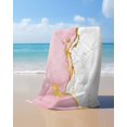 thumbnail image 4 of Pink Gold Marble Beach Towels Oversized Super Absorbent, Modern Abstract Marble Crack Texture Lightweight Bath Towel Quick Dry Sets For Bathroom/Pool/Rv Camping/Beach Play/Gym Room/Picnic 30"x60", 4 of 8