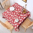 thumbnail image 2 of Red Christmas Snowman Pattern Square Tablecloth,Waterproof Square Table Cover,Wipeable Spillproof Washable Table Cover for Home Kitchen Party Decor 52"x52"(132x132cm), 2 of 6