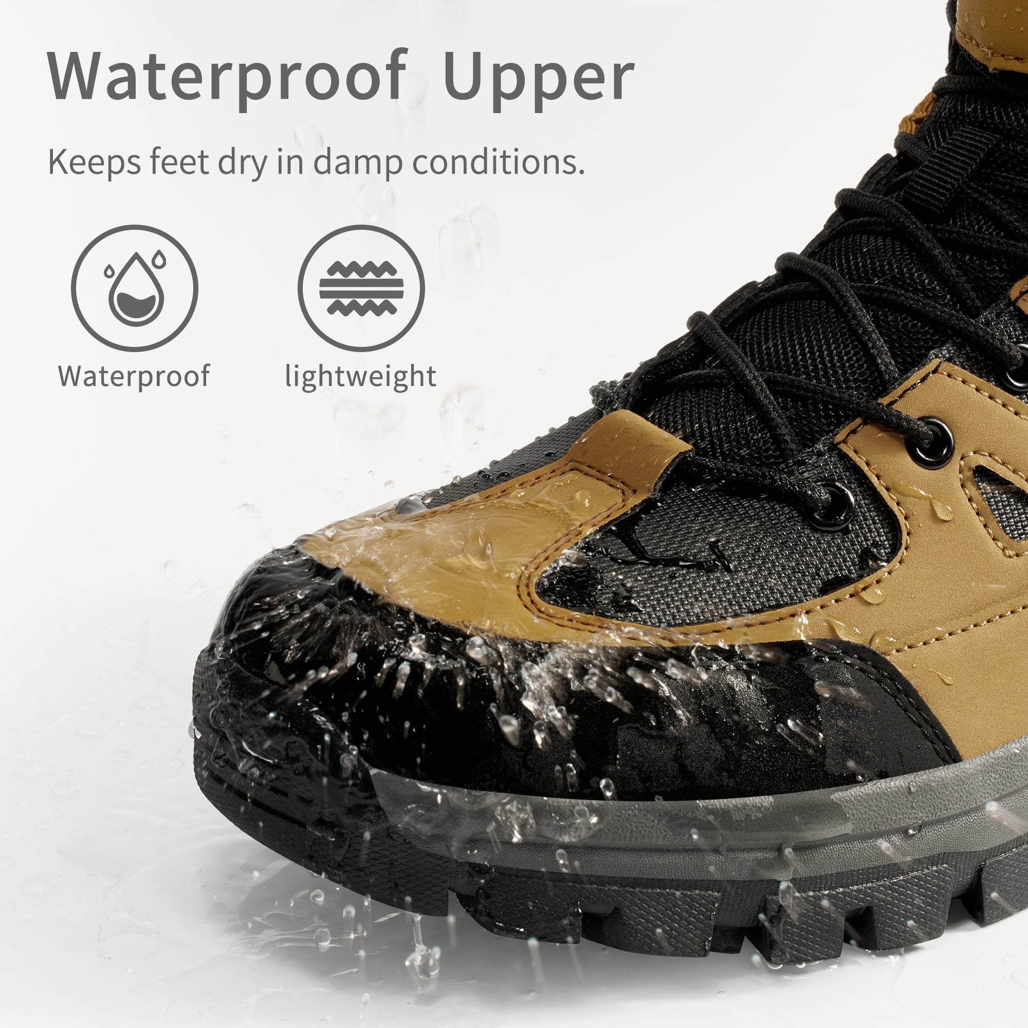 MeMoride Men's Waterproof Hiking Boots Outdoor Mid Trekking Lightweight Mountaineering Shoes