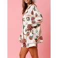 thumbnail image 6 of Rdhnmea Women's 2 Piece Christmas Pajama Set Dessert Print Long Sleeves Shirt + Elastic Shorts Xmas Pjs Jammies Loungewear Soft Sleepwear, 6 of 9