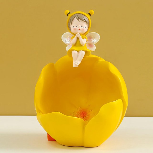 Estatuilla Moderna Perfecl Soporte para Manualidades Resina Amarillo