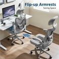 thumbnail image 7 of Yaheetech Adjustable High Back Mesh Office Chair with 90° Flip-up Armrest, Full Gray, 7 of 7