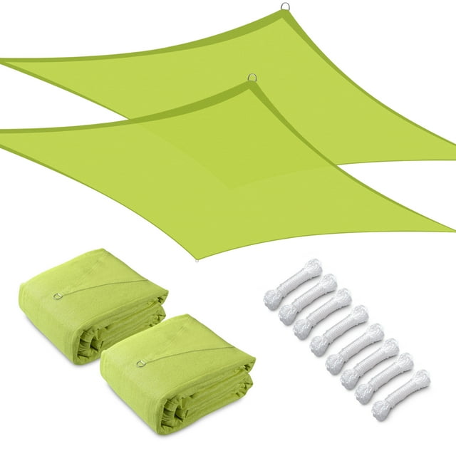 Yescom 2 Pack 20x20FT Square Sun Shade Sail Canopy UV Block Commercial Carpark Pool Camping Beach Outdoor Apple Green