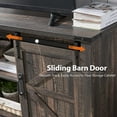 thumbnail image 6 of OKD 58" Wide TV Stand for TVs up to 65+ inch, Wood Farmhouse Entertainment Center with Barn Door, Dark Rustic Oak, 6 of 8