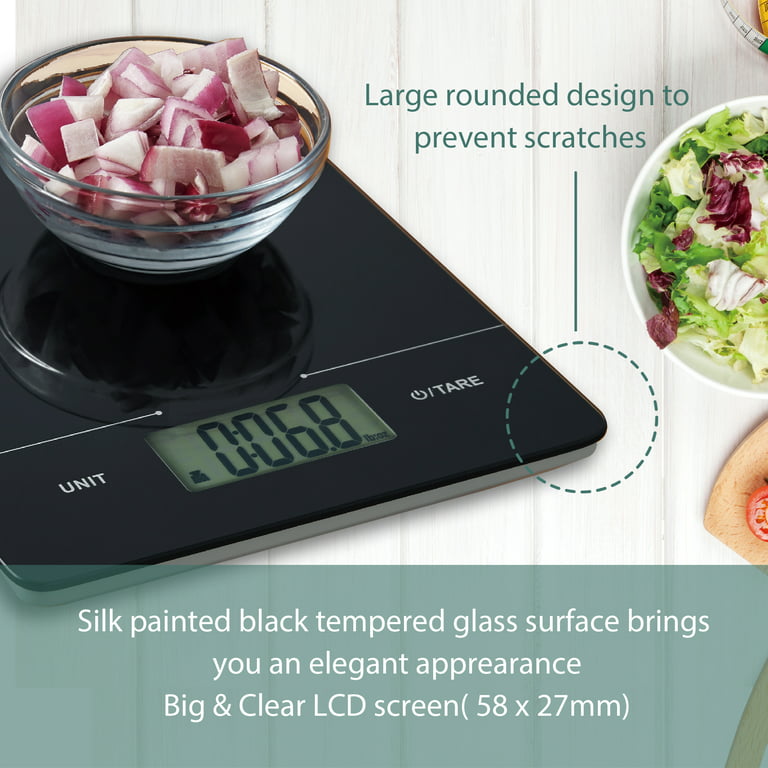 Mainstays Tempered Glass Slimline Digital Scale, Black