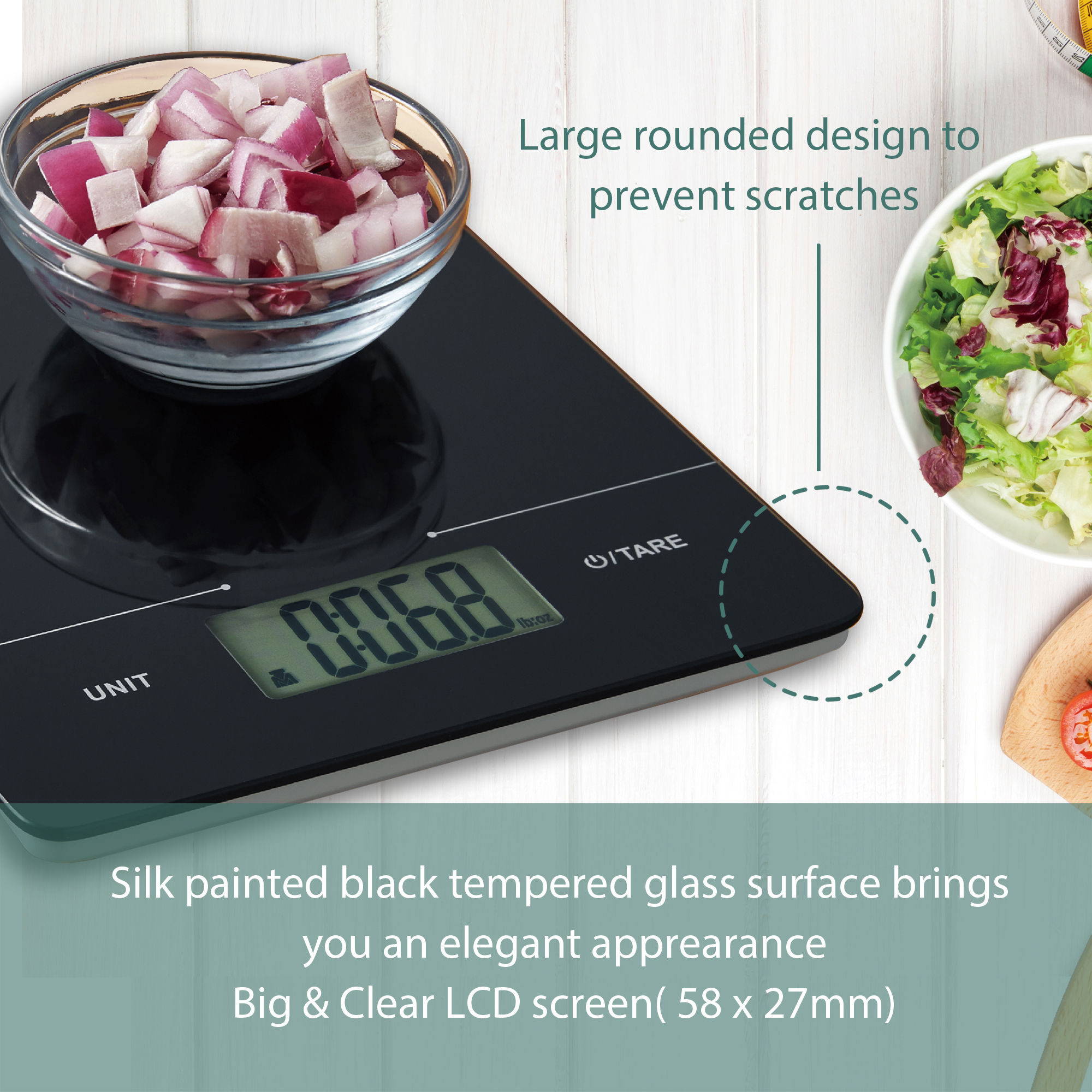 Mainstays Tempered Glass Slimline Digital Scale, Black - image 5 of 11