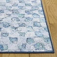 thumbnail image 6 of SAFAVIEH Malibu Lorenzo Geometric Polyester Machine Washable Area Rug, Grey/Aqua, 8' x 10', 6 of 13