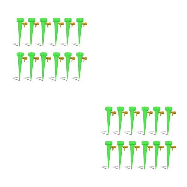 Injueey Maceta de riego por goteo automático, gotero, de riego automático, sala de estar, balcón, suministros para el hogar, verde, 12 Verde 12 Piezas 2Conjunto