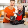 thumbnail image 5 of Food Storage Containers,7.5" Halloween Plastic Cauldron Black Candy Bowl Large Witch Cauldron Pot Bucket For Halloween Decorations Holder Centerpiece, 5 of 8