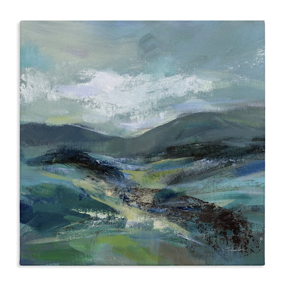 Stupell Industries Contemporary Modern Green Mountains Landscape Canvas Art, 24 x 24, by Silvia Vassileva
