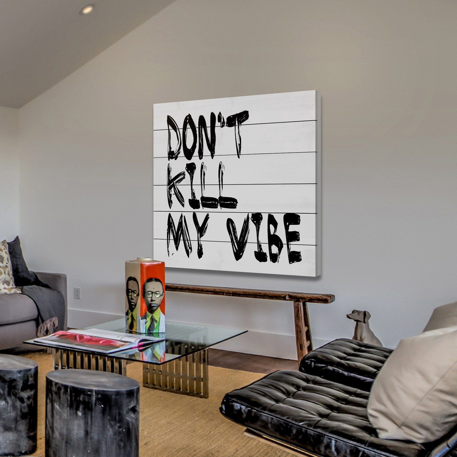 Marmont Hill "Don't Kill My Vibe" by Diana Alcala Painting Print on White Wood