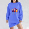 thumbnail image 2 of Pisexur Robes de Noël pour Femmes, Robe Chandail en Molleton à Col Rond Imprimé Verres de Vin Tendance, Robe de Fête Décontractée à Manches Longues, Robe de Vacances de Noël Mini Robe, 2 of 4