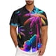 thumbnail image 1 of Mens Casual Manga Corta Botón Abajo Camisas Turndown Cuello Blusa de Impresión, Poliéster Ligero Top de la Moda para el Verano Al Aire Libre Y el Uso Diario, 1 of 6