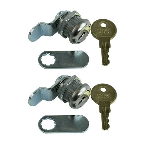 RV Leisure CW 5/8" Standard Key Compartment Door Cam Locks-2 Pack