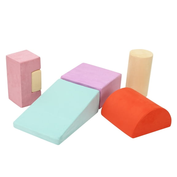 Roromall 6-Piece Soft Toddlers Climbing Toys, Baby Foam Climbing Blocks, Waterproof Foam Play Gym Climber Structures for 1-3 Years Old, Indoor Climb and Crawl Activity Play Set